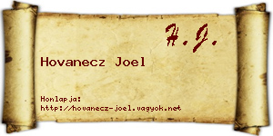 Hovanecz Joel névjegykártya